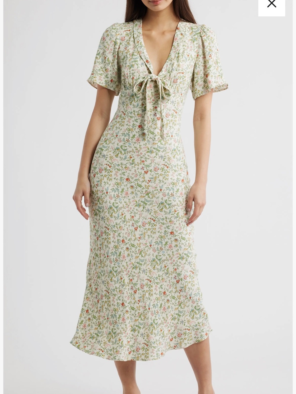 NWT Reformation Tyra Floral Short Sleeve Midi Dress